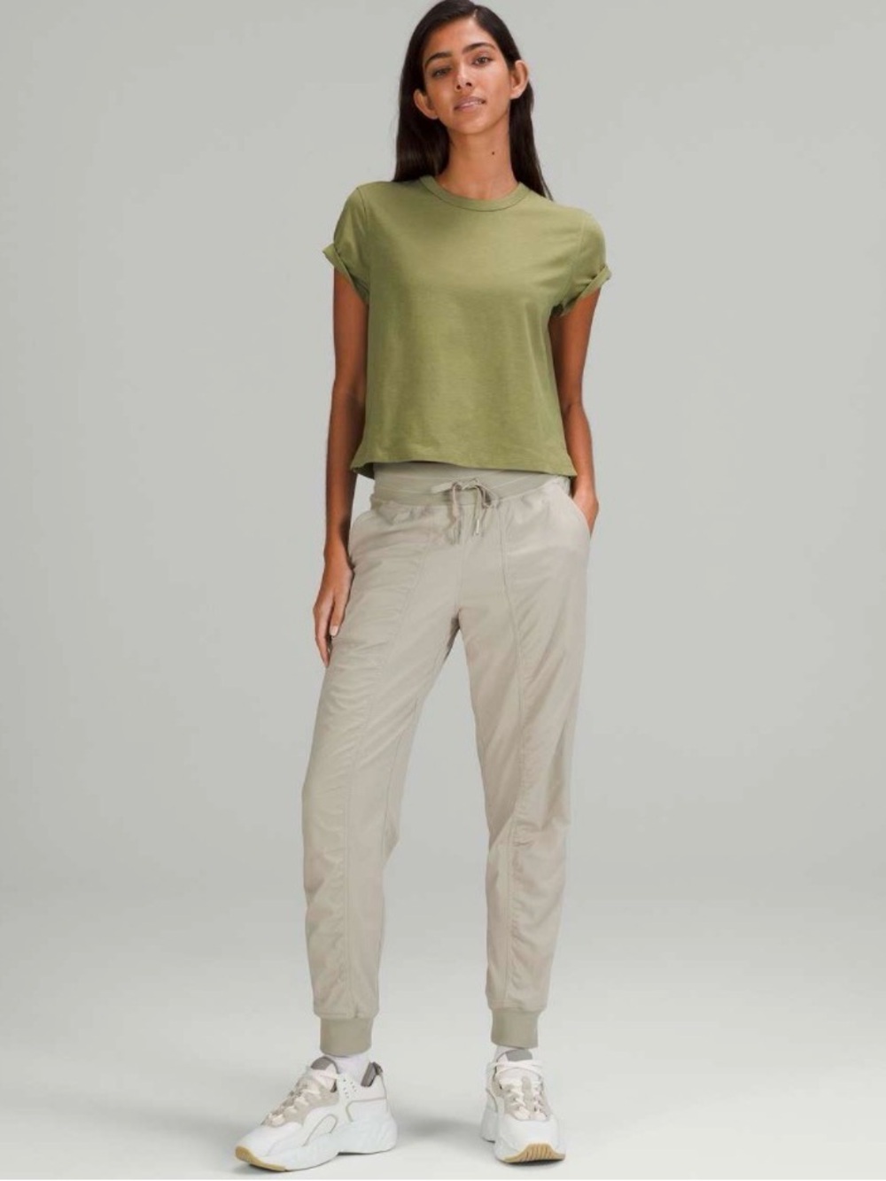 Lululemon Classic-Fit Cotton-Blend Cropped Short Sleeve Workout Run T-Shirt - Picture 1 of 6